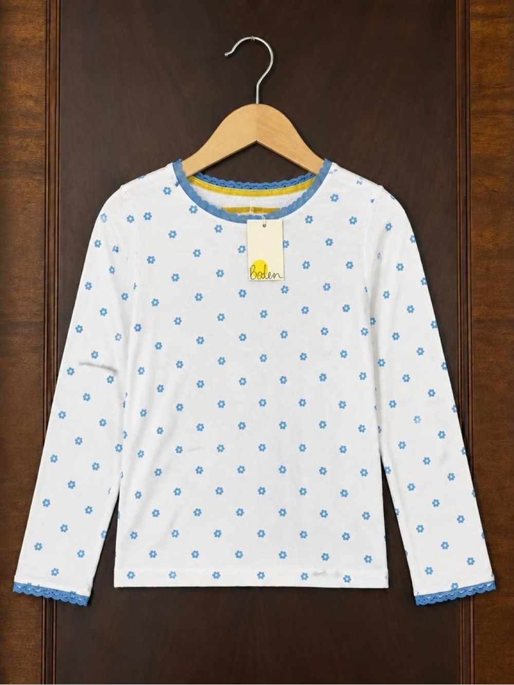 NWT Mini Boden Girls Blue Floral PJ  Long Sleeve Top 11-12Y 152